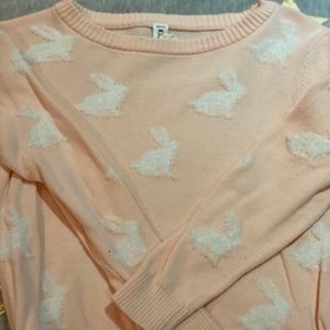 Pink and White sweater